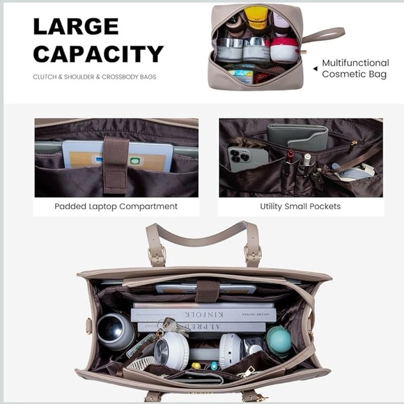 LOVEVOOK Beige Laptop Bag - Picture 3 of 8